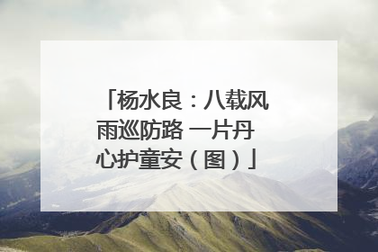 杨水良：八载风雨巡防路 一片丹心护童安（图）