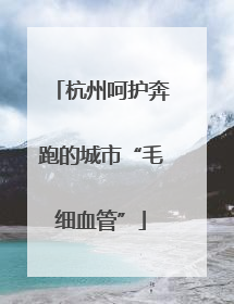 杭州呵护奔跑的城市“毛细血管”