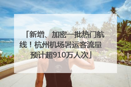 新增、加密一批热门航线！杭州机场暑运客流量预计超910万人次