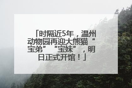 时隔近5年，温州动物园再迎大熊猫“宝弟”“宝妹”，明日正式开馆！