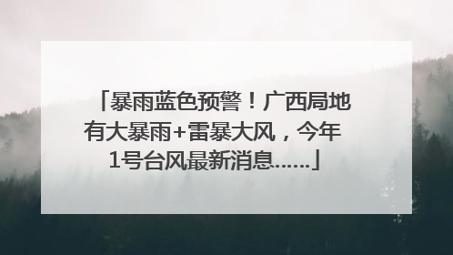 暴雨蓝色预警！广西局地有大暴雨+雷暴大风，今年1号台风最新消息……