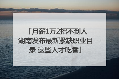 月薪1万2招不到人 湖南发布最新紧缺职业目录 这些人才吃香