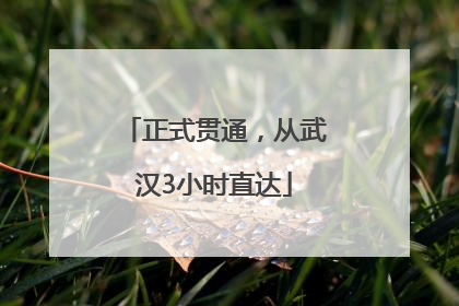 正式贯通，从武汉3小时直达