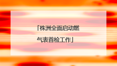 株洲全面启动燃气表首检工作