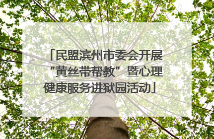 民盟滨州市委会开展“黄丝带帮教”暨心理健康服务进狱园活动