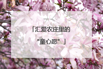 汇爱农庄里的“童心愿”