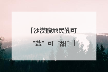 沙漠腹地民勤可“盐”可“甜”