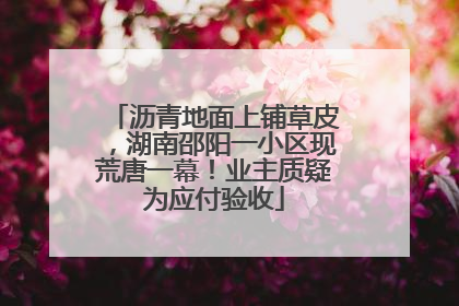 沥青地面上铺草皮，湖南邵阳一小区现荒唐一幕！业主质疑为应付验收