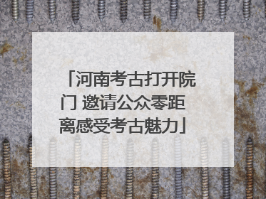 河南考古打开院门 邀请公众零距离感受考古魅力