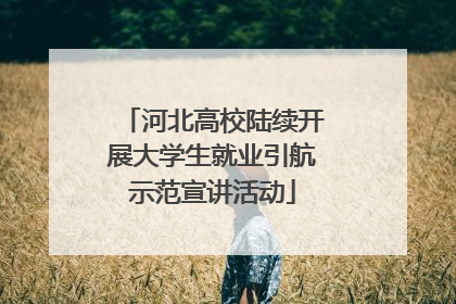 河北高校陆续开展大学生就业引航示范宣讲活动