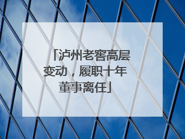 泸州老窖高层变动，履职十年董事离任