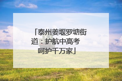 泰州姜堰罗塘街道：护航中高考 呵护千万家