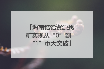 海南锆铪资源找矿实现从“0”到“1”重大突破