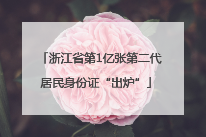 浙江省第1亿张第二代居民身份证“出炉”