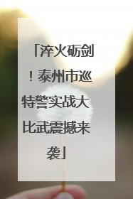 淬火砺剑！泰州市巡特警实战大比武震撼来袭