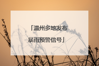 温州多地发布暴雨预警信号