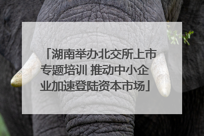 湖南举办北交所上市专题培训 推动中小企业加速登陆资本市场