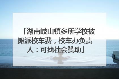 湖南岐山镇多所学校被摊派校车费，校车办负责人：可找社会赞助