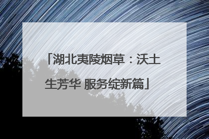 湖北夷陵烟草：沃土生芳华 服务绽新篇