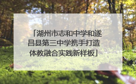 湖州市志和中学和遂昌县第三中学携手打造体教融合实践新样板