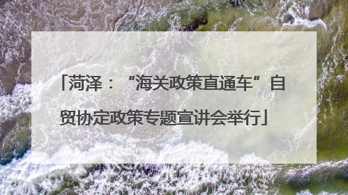 菏泽：“海关政策直通车”自贸协定政策专题宣讲会举行