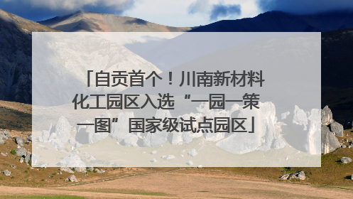自贡首个！川南新材料化工园区入选“一园一策一图”国家级试点园区