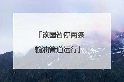 该国暂停两条输油管道运行