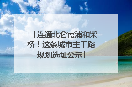 连通北仑霞浦和柴桥！这条城市主干路规划选址公示