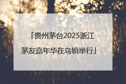 贵州茅台2025浙江茅友嘉年华在乌镇举行