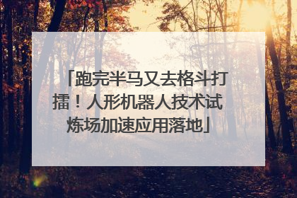 跑完半马又去格斗打擂！人形机器人技术试炼场加速应用落地