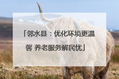 邻水县：优化环境更温馨 养老服务解民忧