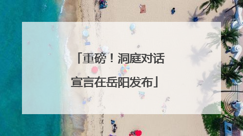 重磅！洞庭对话宣言在岳阳发布