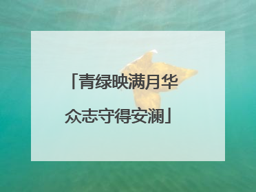 青绿映满月华 众志守得安澜
