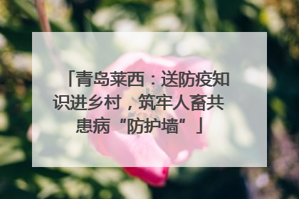 青岛莱西：送防疫知识进乡村，筑牢人畜共患病“防护墙”
