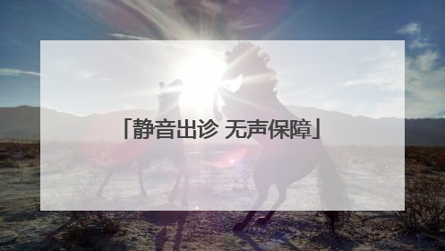 静音出诊 无声保障