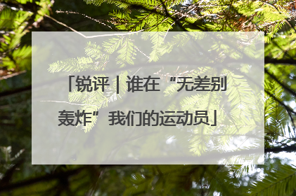 锐评｜谁在“无差别轰炸”我们的运动员