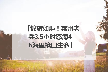 锦旗如炬！莱州老兵3.5小时怒海46海里抢回生命