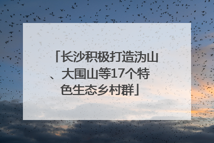 长沙积极打造沩山、大围山等17个特色生态乡村群