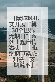 陵城区扎实开展“第38个世界无烟日”系列主题宣传活动——拒绝烟草诱惑 对第一支烟说不
