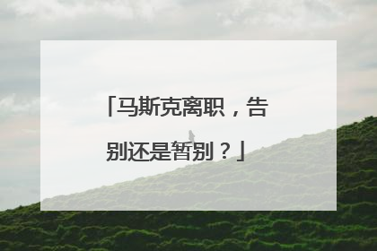 马斯克离职，告别还是暂别？