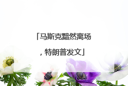 马斯克黯然离场，特朗普发文