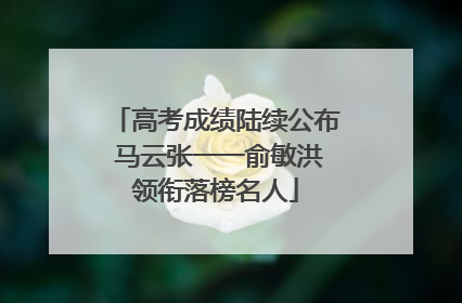 高考成绩陆续公布 马云张一一俞敏洪领衔落榜名人