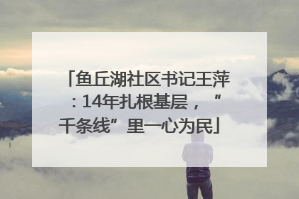 鱼丘湖社区书记王萍：14年扎根基层，“千条线”里一心为民