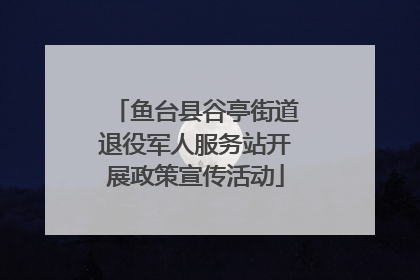 鱼台县谷亭街道退役军人服务站开展政策宣传活动
