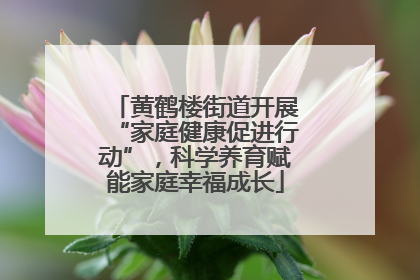黄鹤楼街道开展“家庭健康促进行动”，科学养育赋能家庭幸福成长