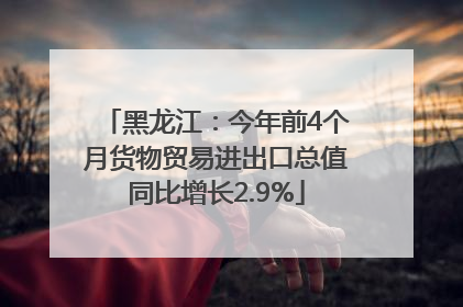 黑龙江：今年前4个月货物贸易进出口总值同比增长2.9%