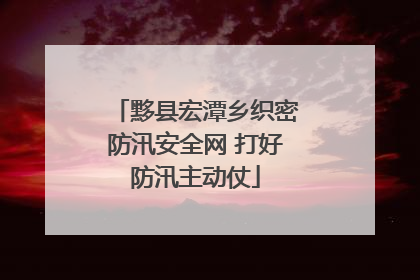 黟县宏潭乡织密防汛安全网 打好防汛主动仗