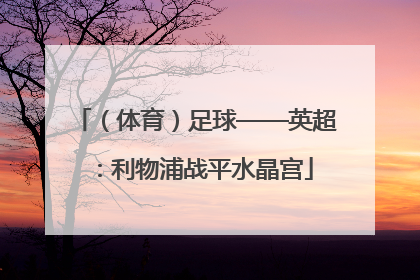 （体育）足球——英超：利物浦战平水晶宫