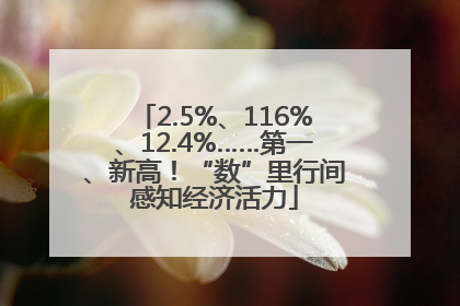 2.5%、116%、12.4%……第一、新高！“数”里行间感知经济活力