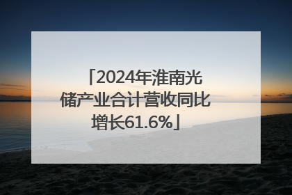 2024年淮南光储产业合计营收同比增长61.6%